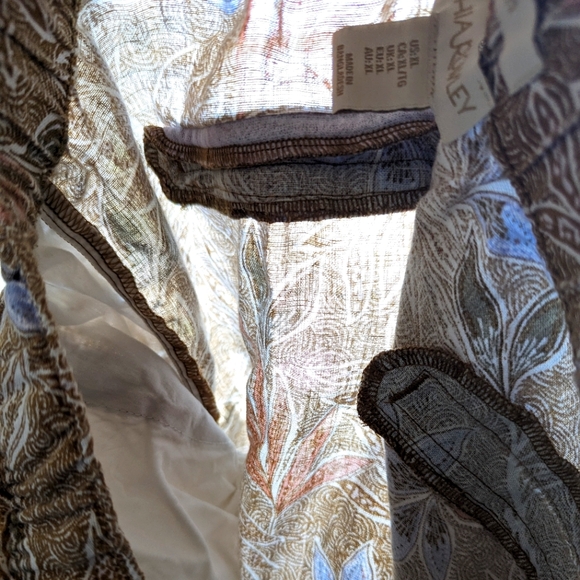 Cynthia Rowley Linen Shorts Women's US XL 💎 Beige & Iolite Blue - Picture 7 of 8